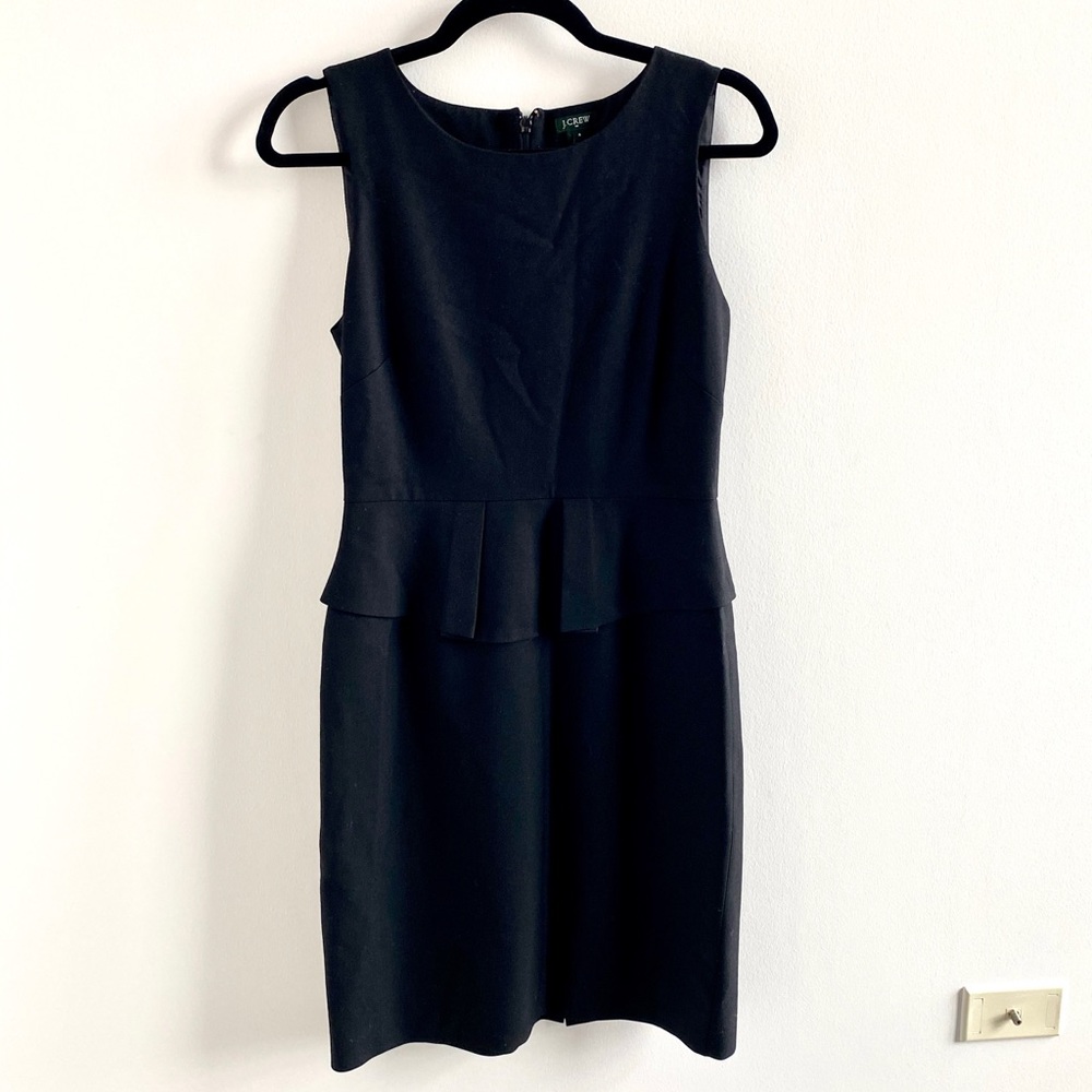 J Crew Black Peplum Sleeveless Dress - 4